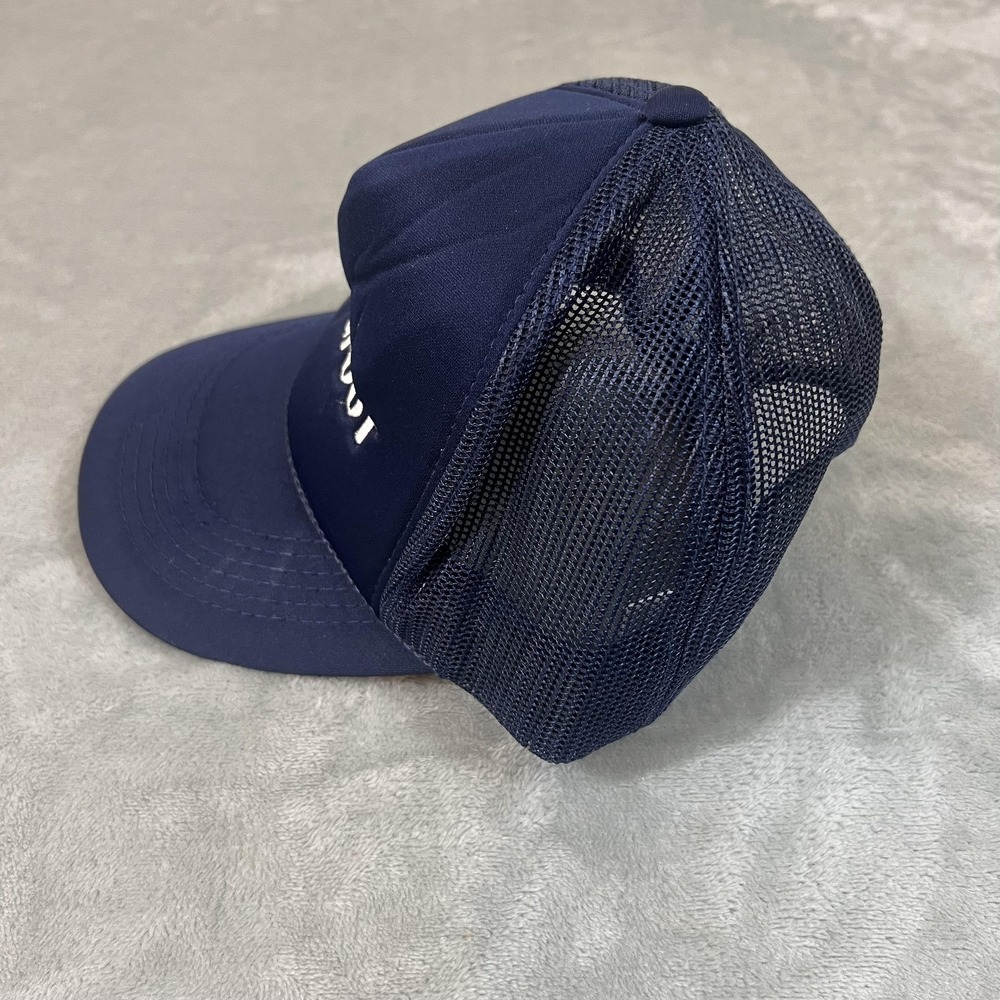 Wingfoot Hat Cap Snap Back One Size Navy Blue Trucker Mesh Embroidered Mens - Picture 2 of 8